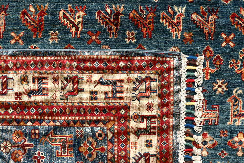 Steel Blue Kazak 5' x 6' 7 - No. 67576 - ALRUG Rug Store