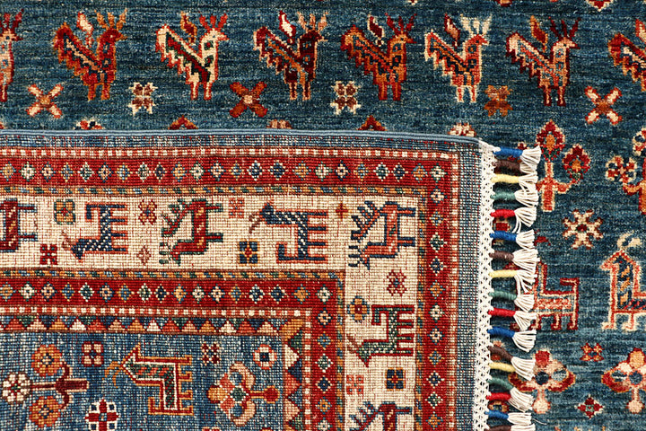 Steel Blue Kazak 5' x 6' 7 - No. 67576 - ALRUG Rug Store