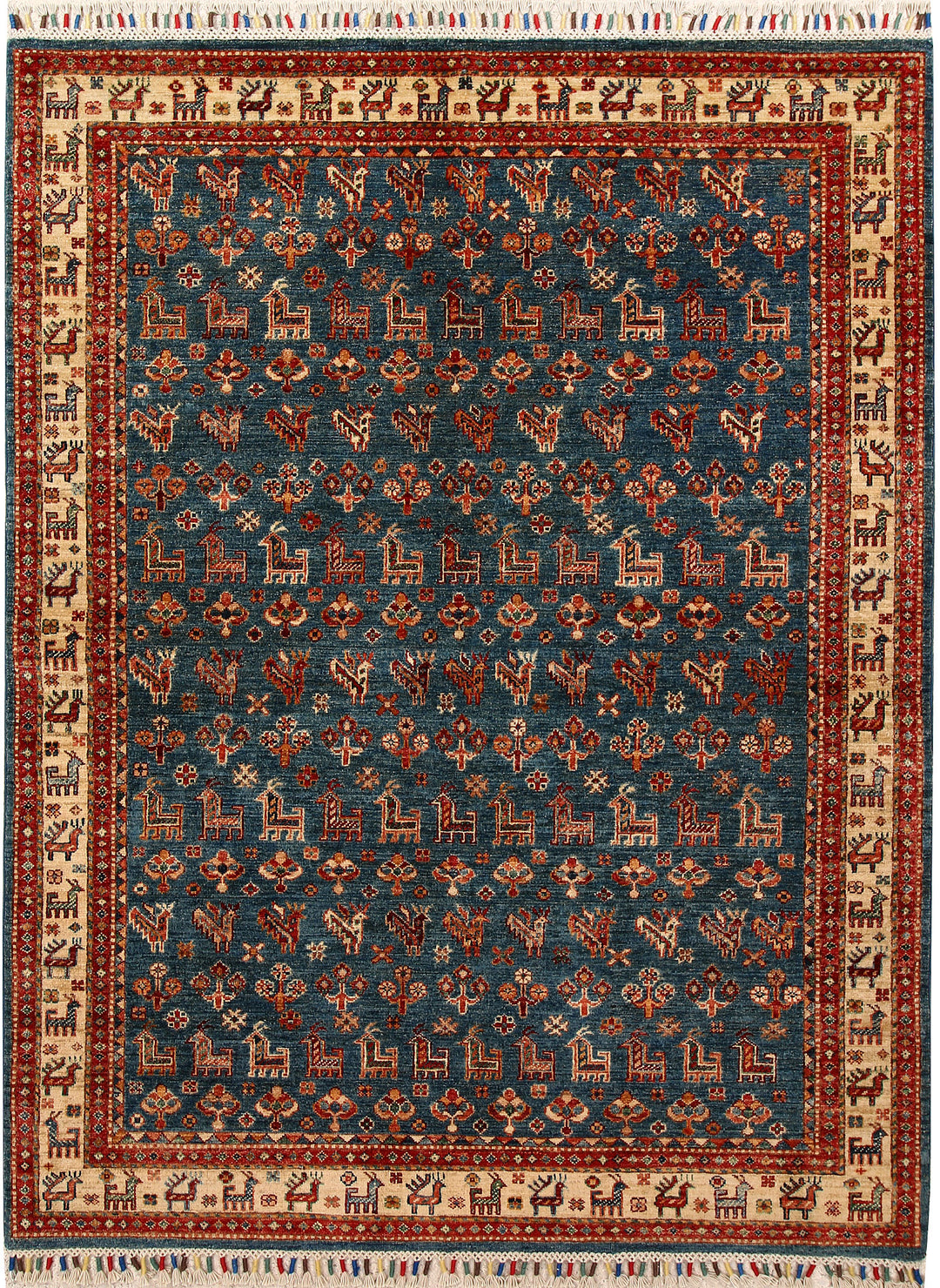 Steel Blue Kazak 5' x 6' 7 - No. 67576 - ALRUG Rug Store