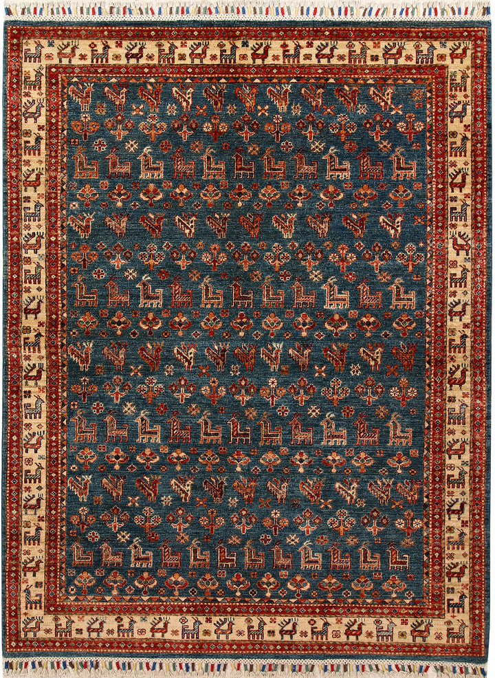 Steel Blue Kazak 5' x 6' 7 - No. 67576 - ALRUG Rug Store