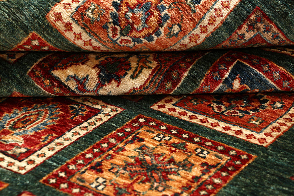 Green Kazak 4' 9 x 7' - No. 67577 - ALRUG Rug Store