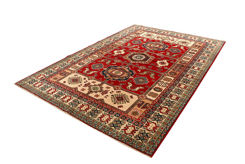 Firebrick Kazak 6' 7 x 9' 8 - No. 67598 - ALRUG Rug Store