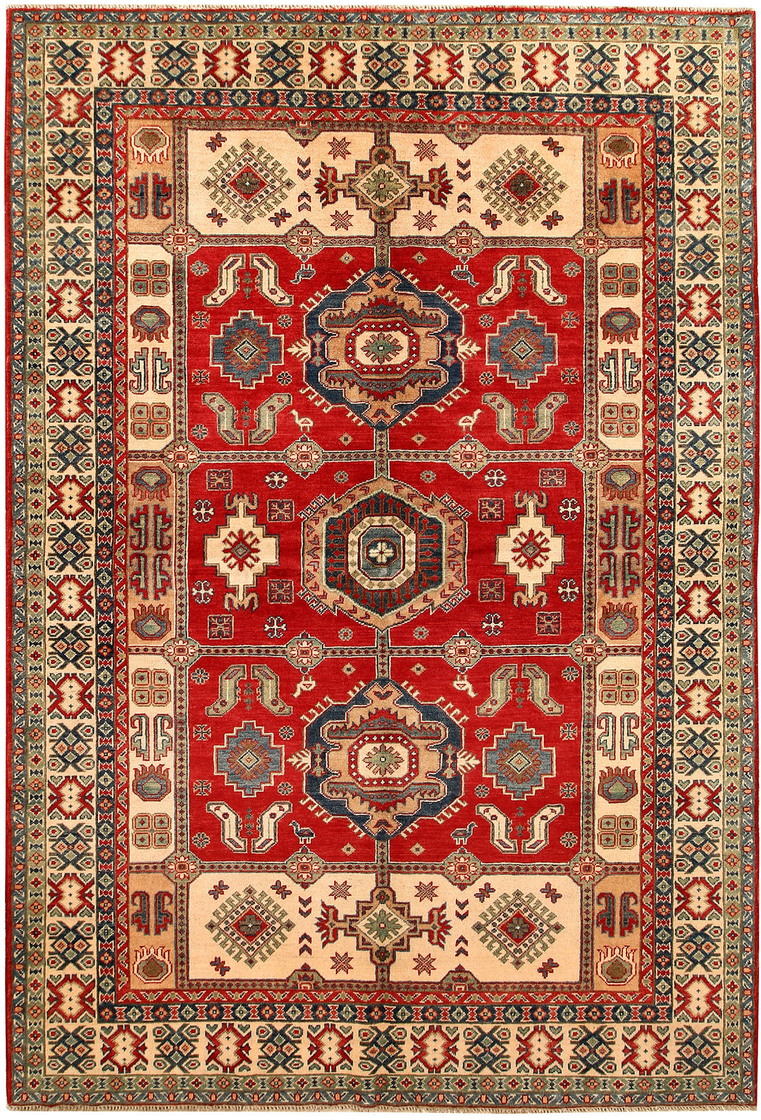 Firebrick Kazak 6' 7 x 9' 8 - No. 67598 - ALRUG Rug Store