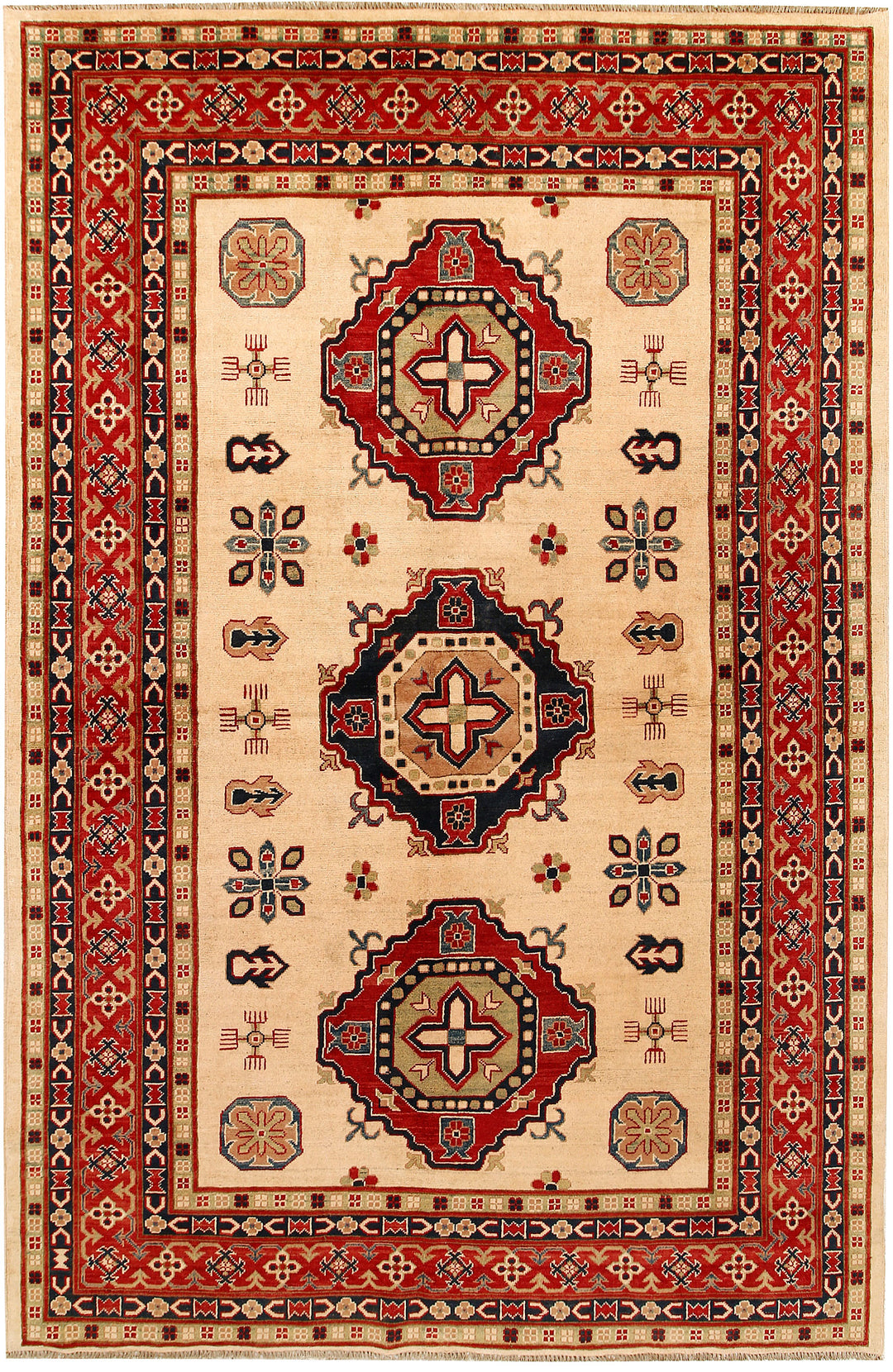 Blanched Almond Kazak 6' 5 x 9' 9 - No. 67599 - ALRUG Rug Store