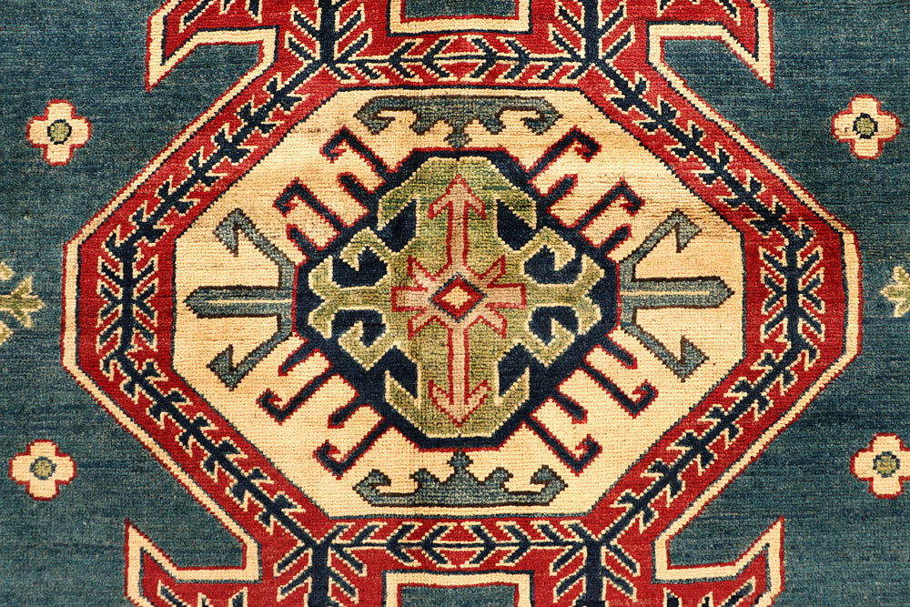 Cadet Blue Kazak 6' 7 x 9' 5 - No. 67600 - ALRUG Rug Store