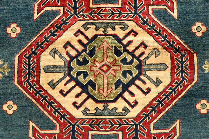 Cadet Blue Kazak 6' 7 x 9' 5 - No. 67600 - ALRUG Rug Store