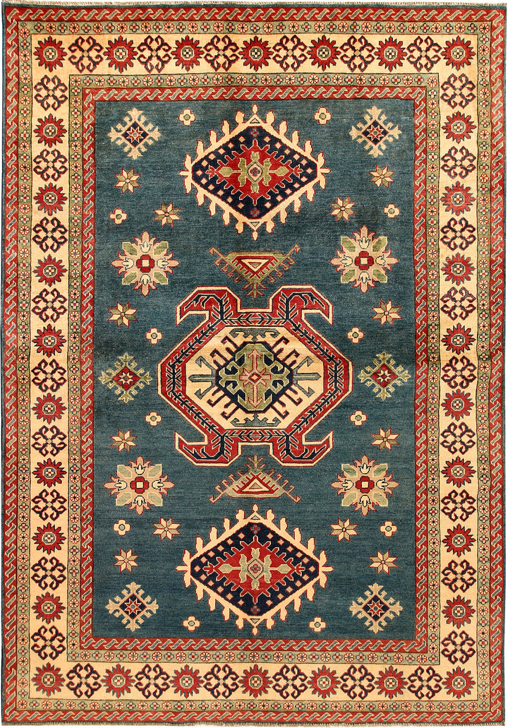 Cadet Blue Kazak 6' 7 x 9' 5 - No. 67600 - ALRUG Rug Store