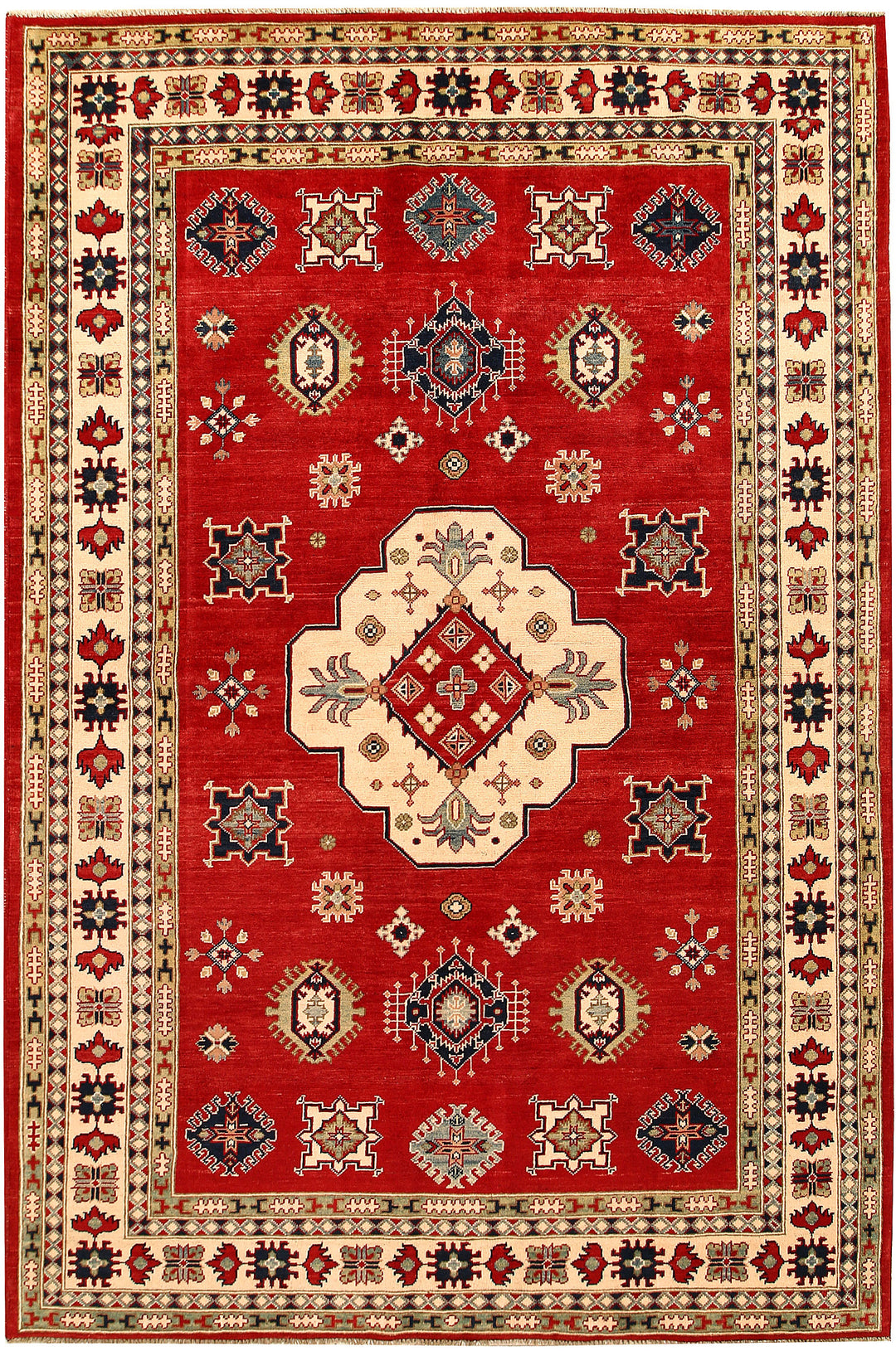 Firebrick Kazak 6' 7 x 9' 9 - No. 67602 - ALRUG Rug Store