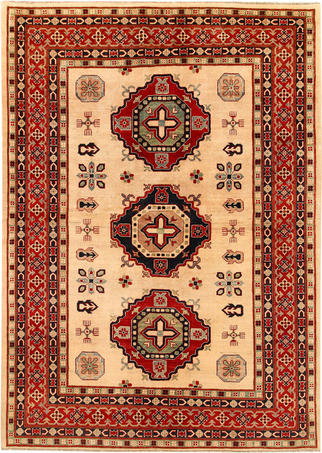 Bisque Kazak 6' 9 x 9' 5 - No. 67604 - ALRUG Rug Store