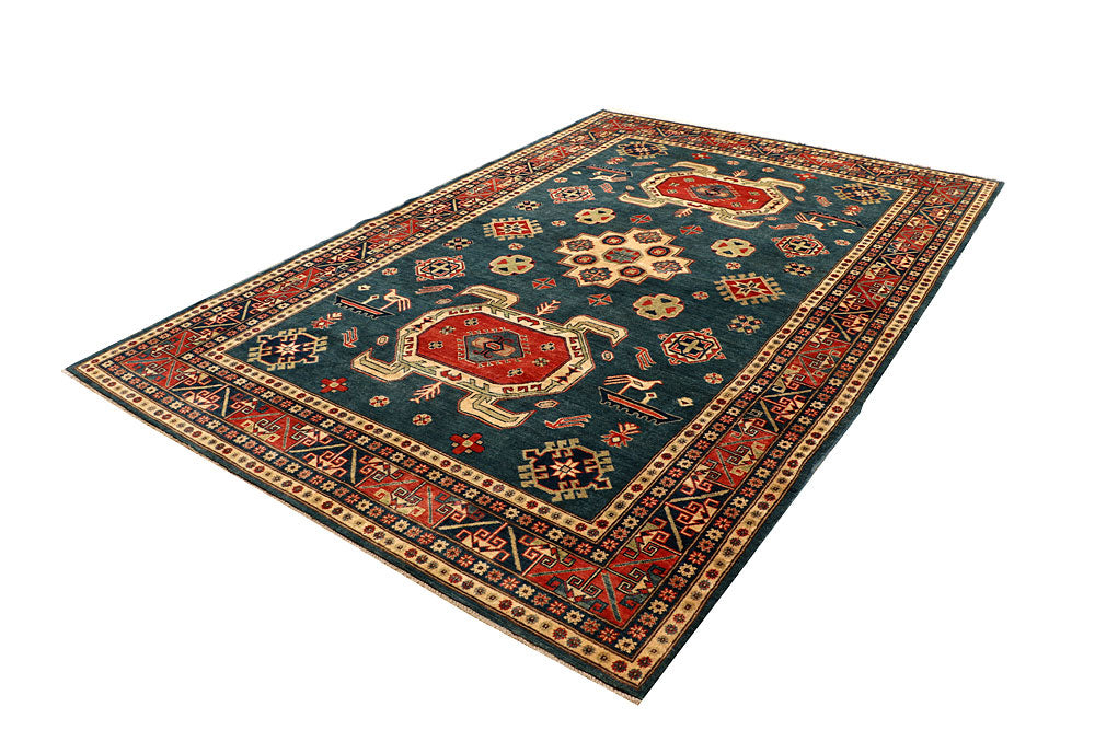Cadet Blue Kazak 6' 8 x 9' 11 - No. 67605 - ALRUG Rug Store