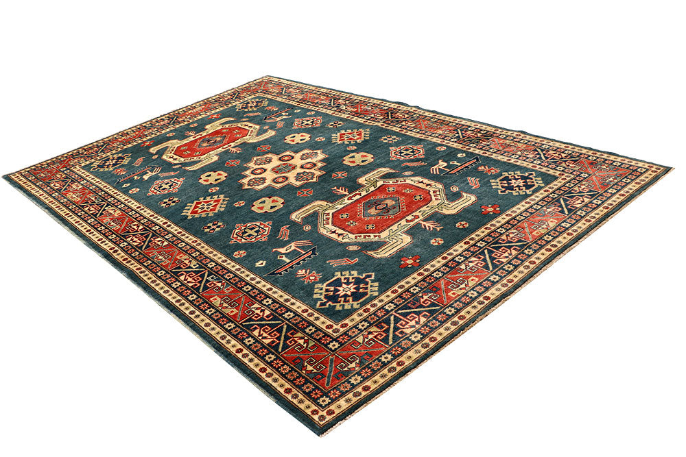 Cadet Blue Kazak 6' 8 x 9' 11 - No. 67605 - ALRUG Rug Store