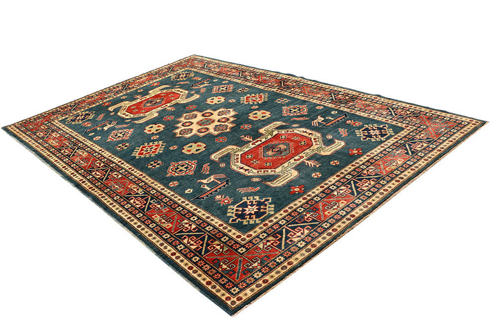 Cadet Blue Kazak 6' 8 x 9' 11 - No. 67605 - ALRUG Rug Store