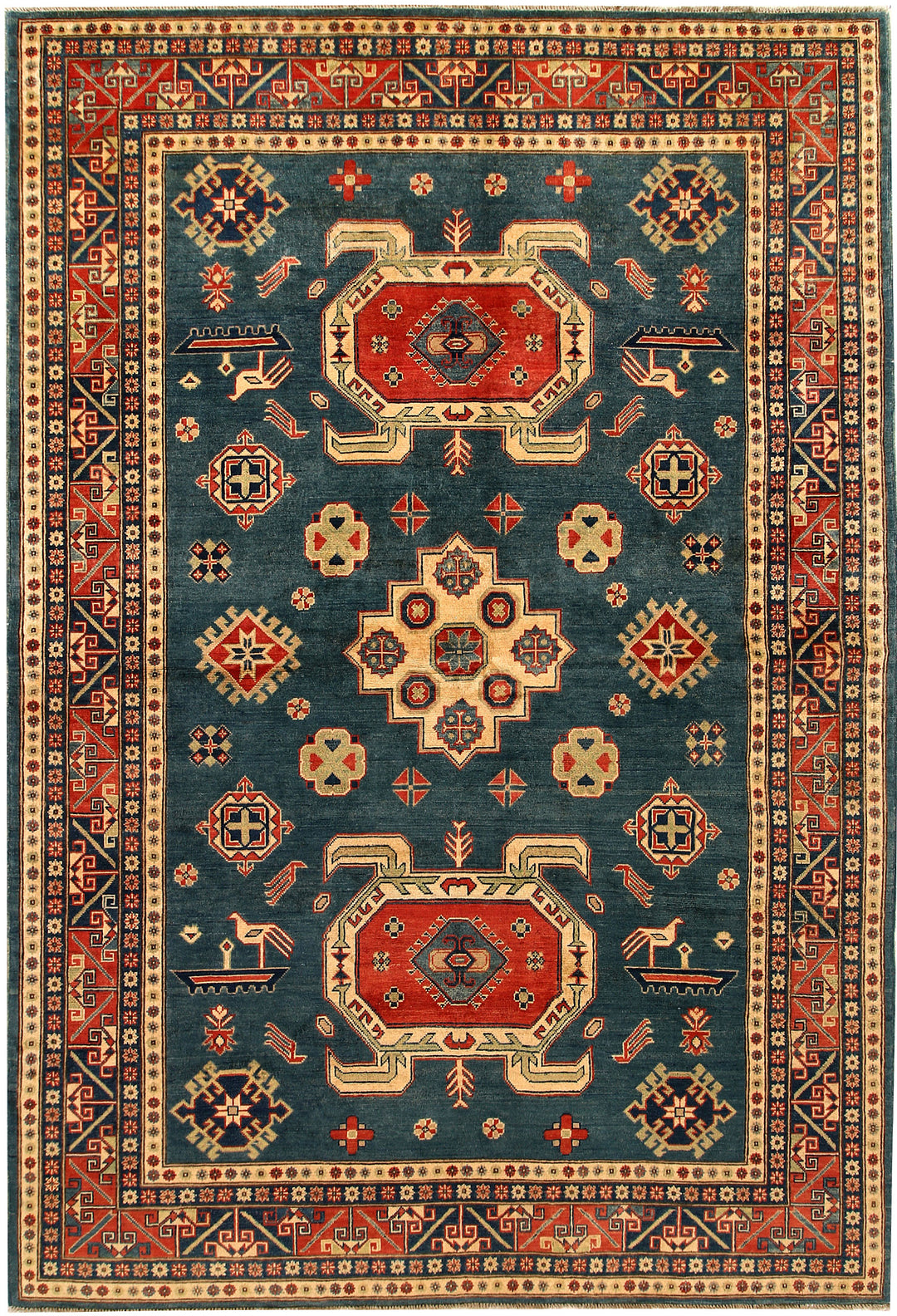 Cadet Blue Kazak 6' 8 x 9' 11 - No. 67605 - ALRUG Rug Store