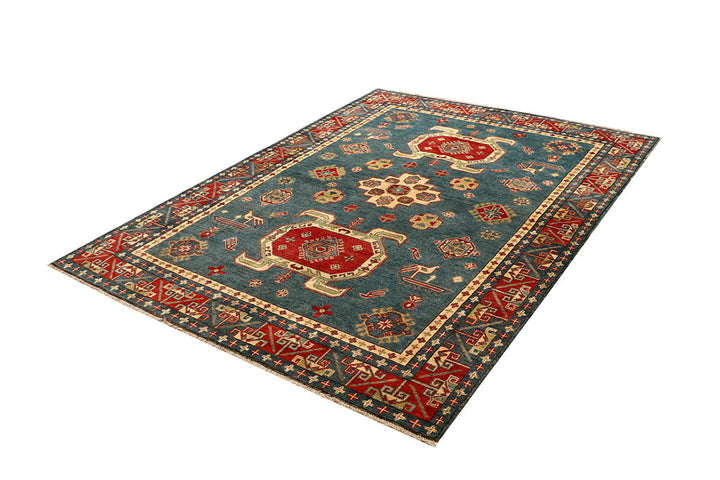 Cadet Blue Kazak 5' 8 x 7' 9 - No. 67608 - ALRUG Rug Store