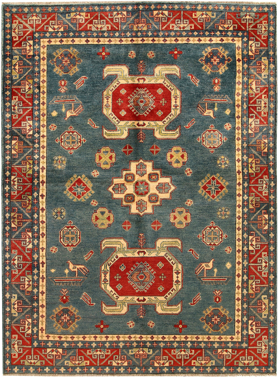 Cadet Blue Kazak 5' 8 x 7' 9 - No. 67608 - ALRUG Rug Store