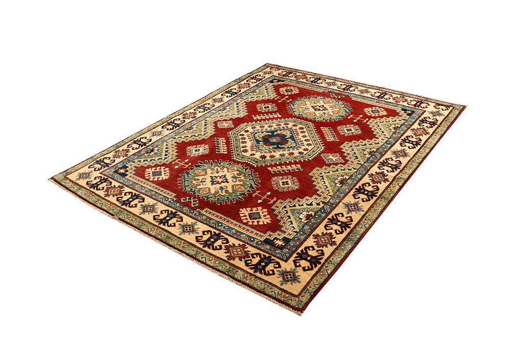 Firebrick Kazak 5' 2 x 6' 6 - No. 67613 - ALRUG Rug Store