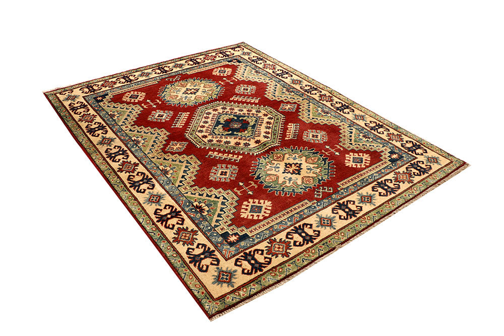 Firebrick Kazak 5' 2 x 6' 6 - No. 67613 - ALRUG Rug Store