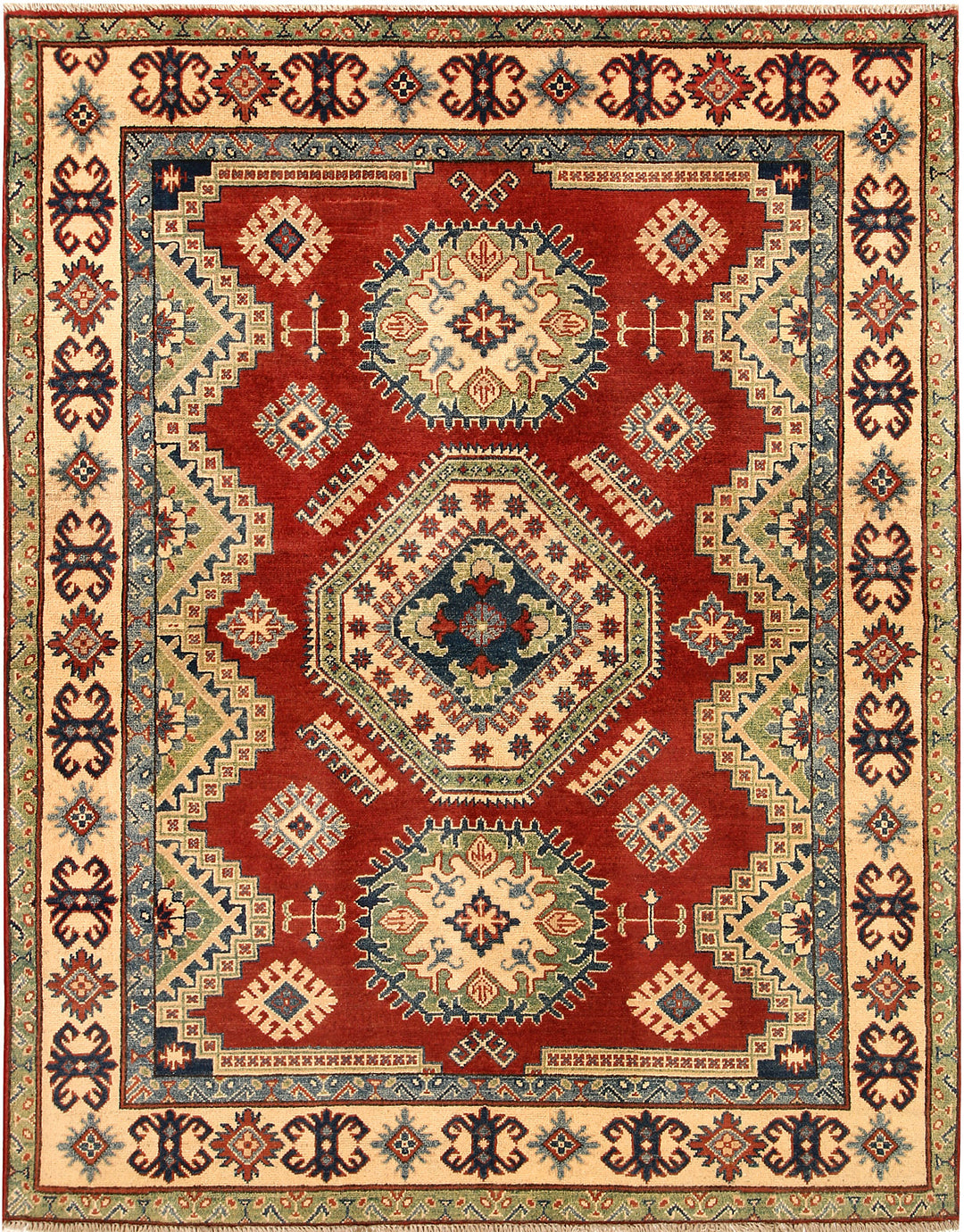 Firebrick Kazak 5' 2 x 6' 6 - No. 67613 - ALRUG Rug Store