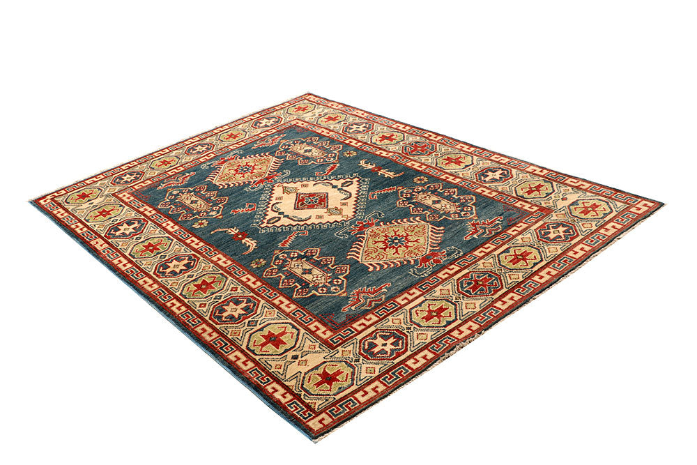 Cadet Blue Kazak 5' 1 x 6' 10 - No. 67619 - ALRUG Rug Store