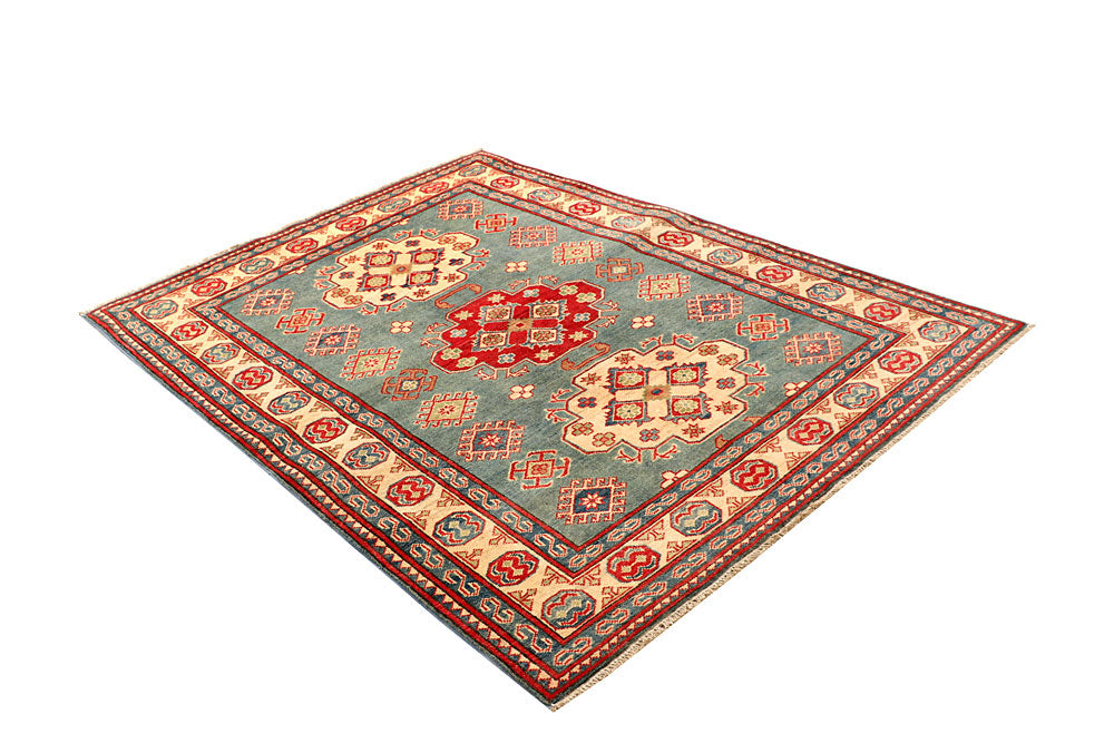 Cadet Blue Kazak 5' 1 x 6' 9 - No. 67634 - ALRUG Rug Store