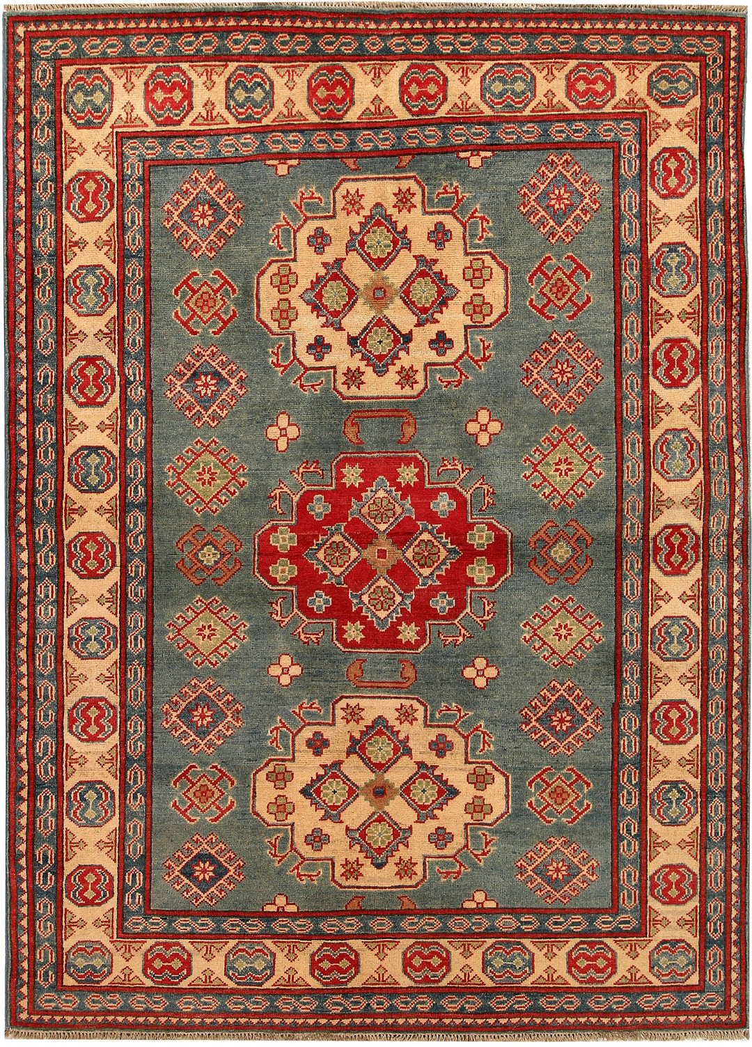 Cadet Blue Kazak 5' 1 x 6' 9 - No. 67634 - ALRUG Rug Store