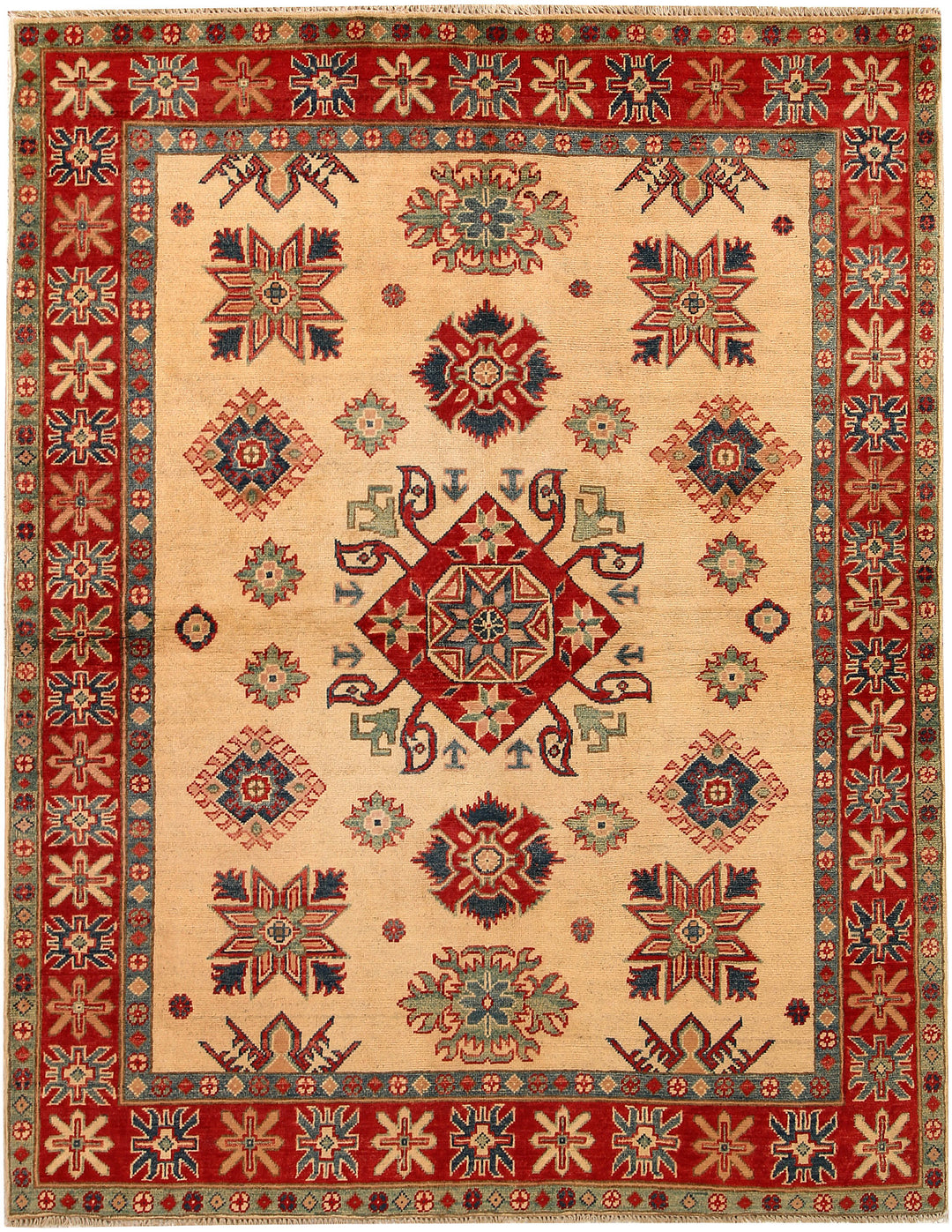 Bisque Kazak 5' x 6' 6 - No. 67638 - ALRUG Rug Store