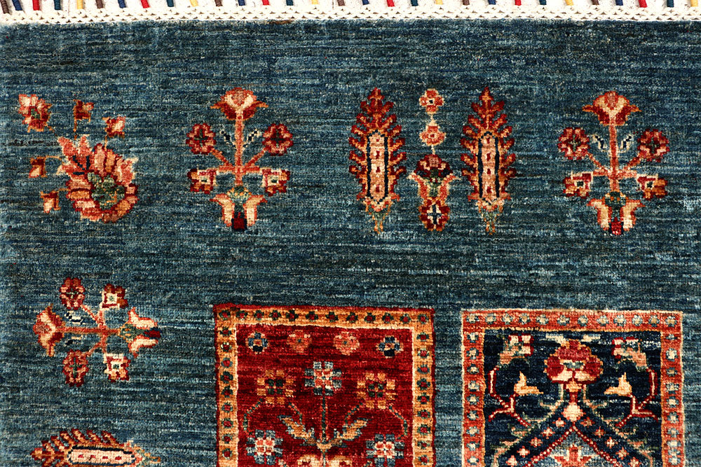 Cadet Blue Kazak 5' 11 x 8' 2 - No. 67654 - ALRUG Rug Store