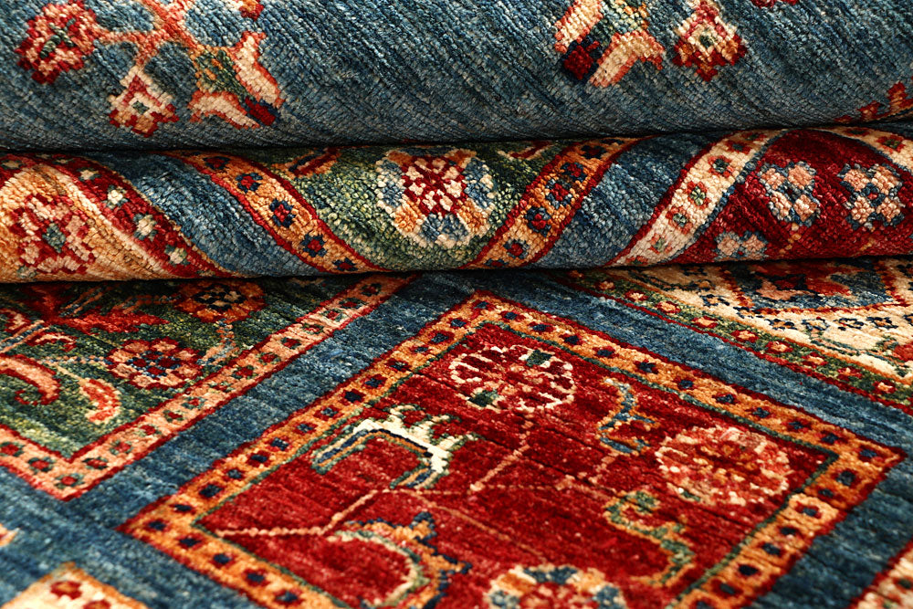 Cadet Blue Kazak 5' 11 x 8' 2 - No. 67654 - ALRUG Rug Store