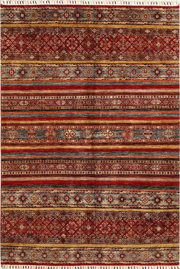Multi Colored Kazak 5' 6 x 8' 1 - No. 67655 - ALRUG Rug Store