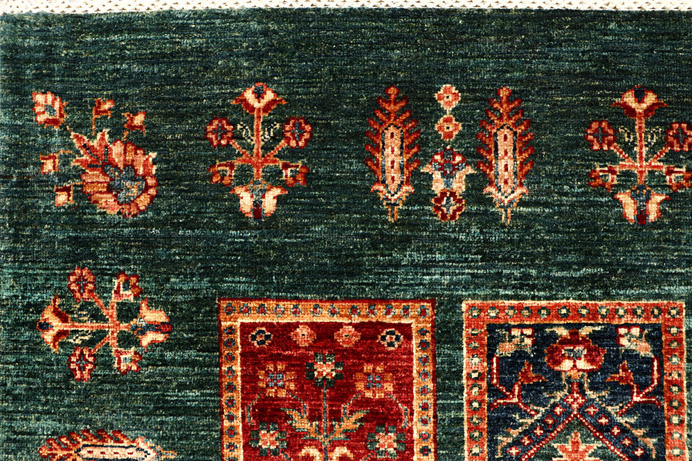 Green Kazak 5' 8 x 8' - No. 67656 - ALRUG Rug Store
