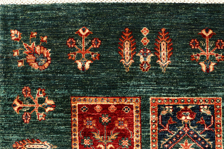 Green Kazak 5' 8 x 8' - No. 67656 - ALRUG Rug Store