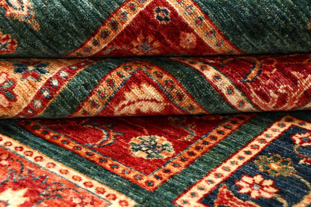 Green Kazak 5' 8 x 8' - No. 67656 - ALRUG Rug Store