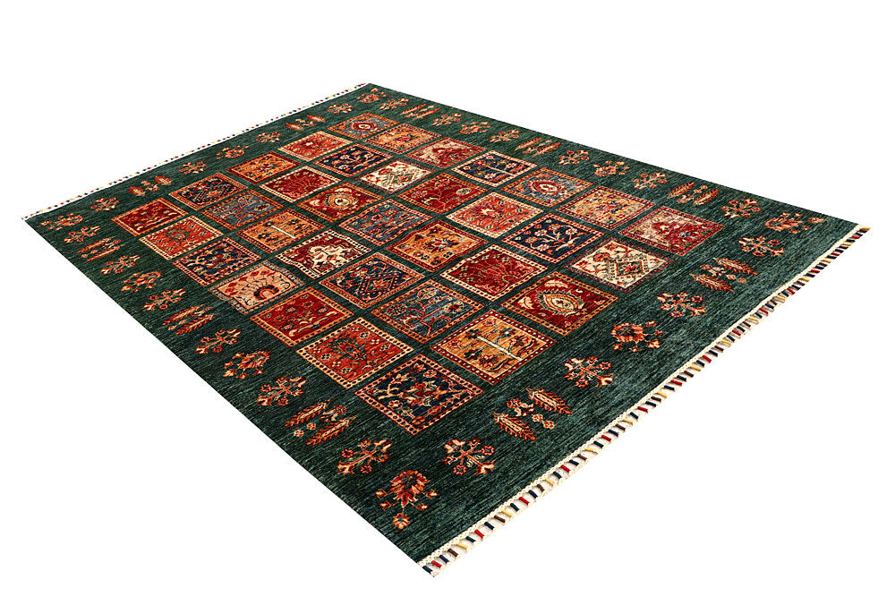 Green Kazak 5' 8 x 8' - No. 67656 - ALRUG Rug Store