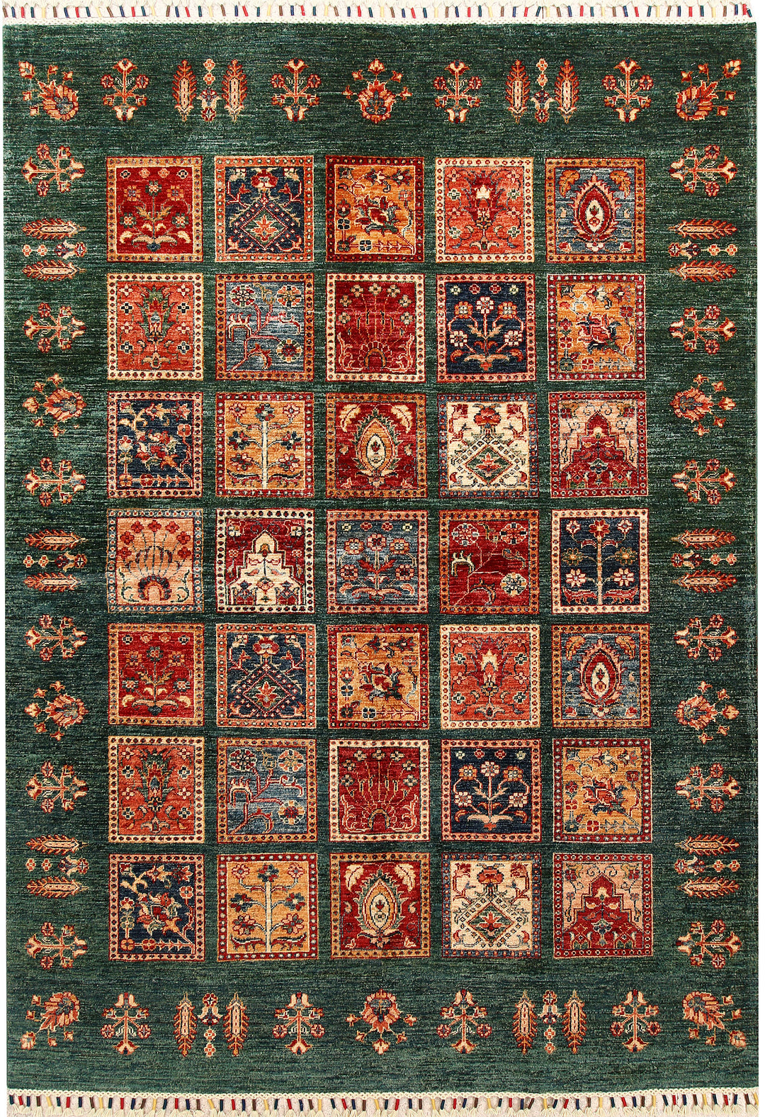 Green Kazak 5' 8 x 8' - No. 67656 - ALRUG Rug Store