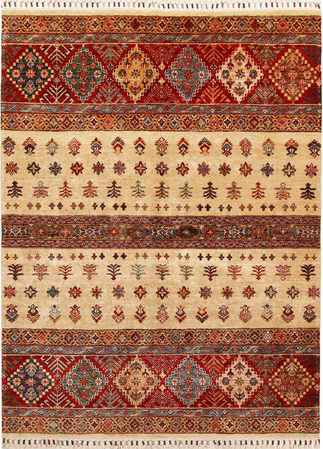 Navajo White Kazak 5' 1 x 6' 9 - No. 67658 - ALRUG Rug Store