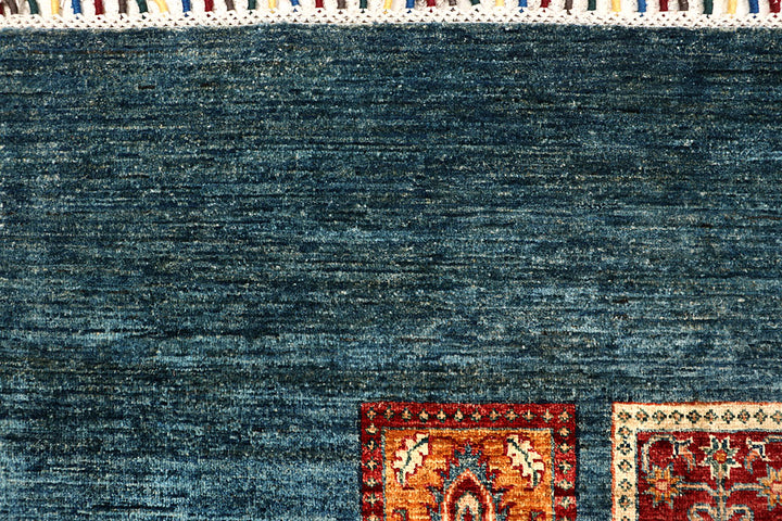 Cadet Blue Kazak 8' 11 x 12' - No. 67666 - ALRUG Rug Store