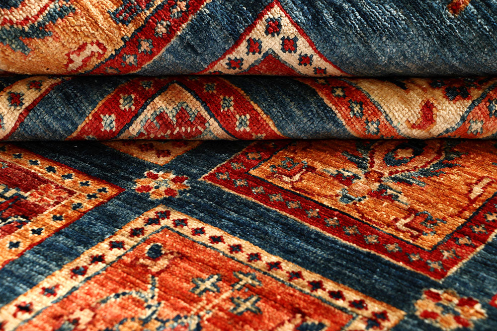 Cadet Blue Kazak 8' x 9' 9 - No. 67668 - ALRUG Rug Store