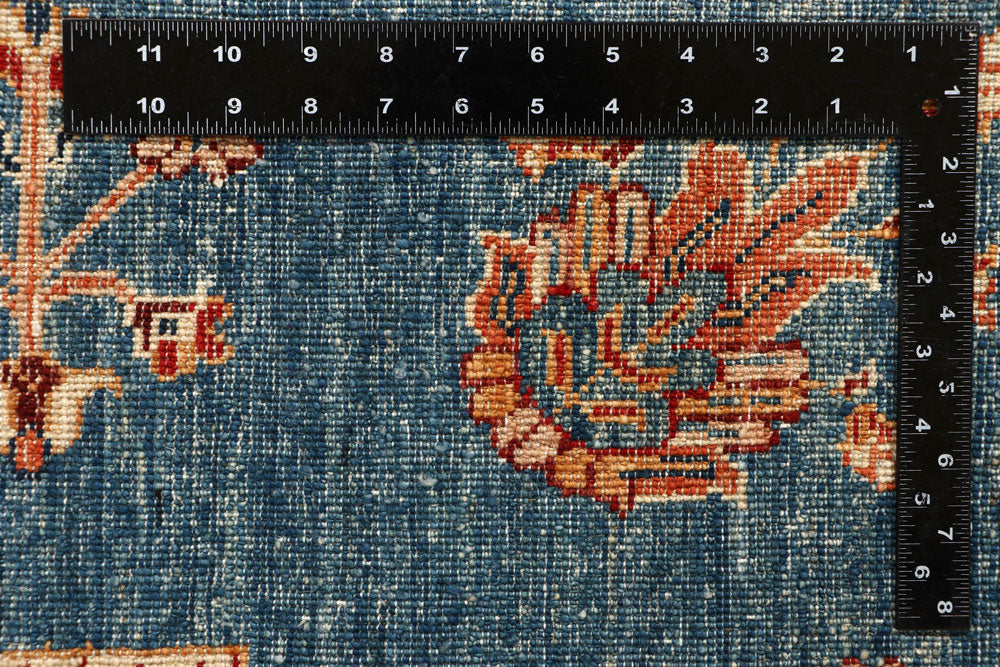 Cadet Blue Kazak 8' x 9' 9 - No. 67668 - ALRUG Rug Store