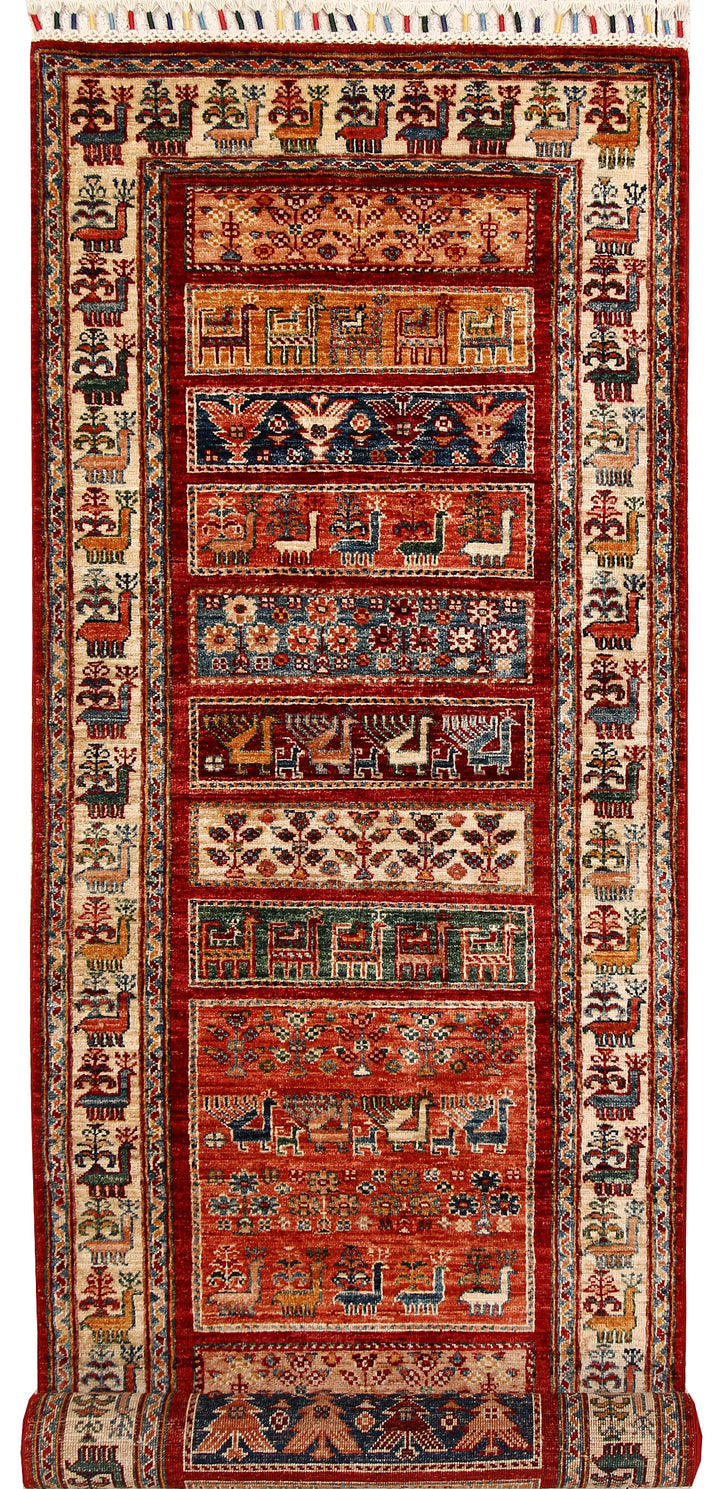 Multi Colored Kazak 2' 9 x 9' 9 - No. 67672 - ALRUG Rug Store