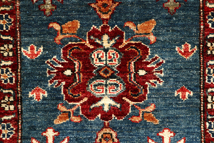 Steel Blue Kazak 2' 7 x 10' - No. 67794 - ALRUG Rug Store