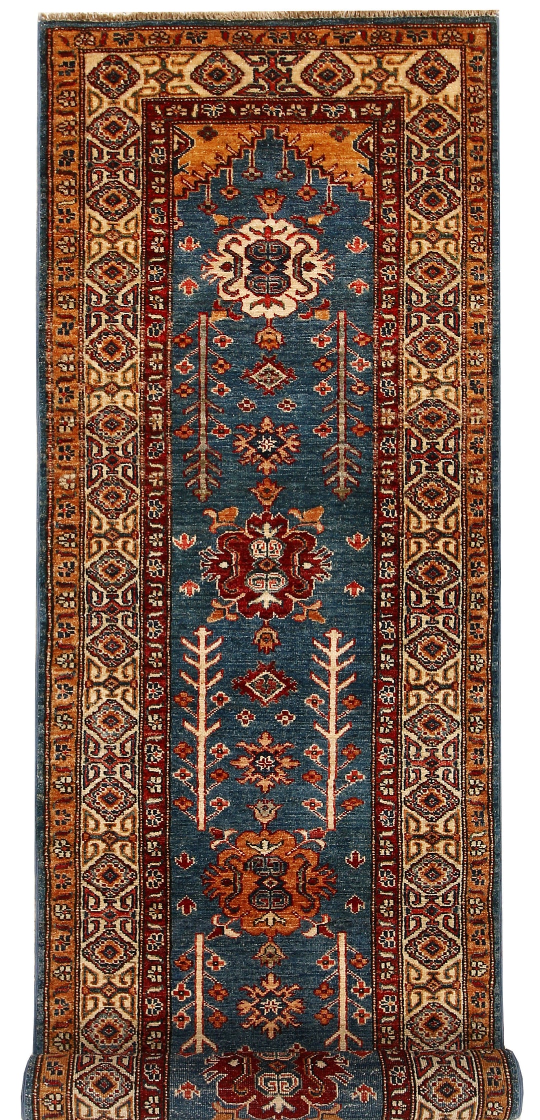 Steel Blue Kazak 2' 7 x 10' - No. 67794 - ALRUG Rug Store
