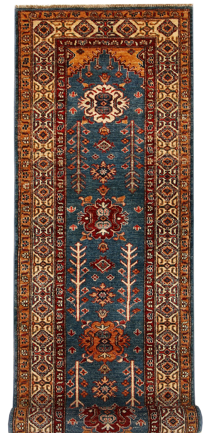 Steel Blue Kazak 2' 7 x 10' - No. 67794 - ALRUG Rug Store