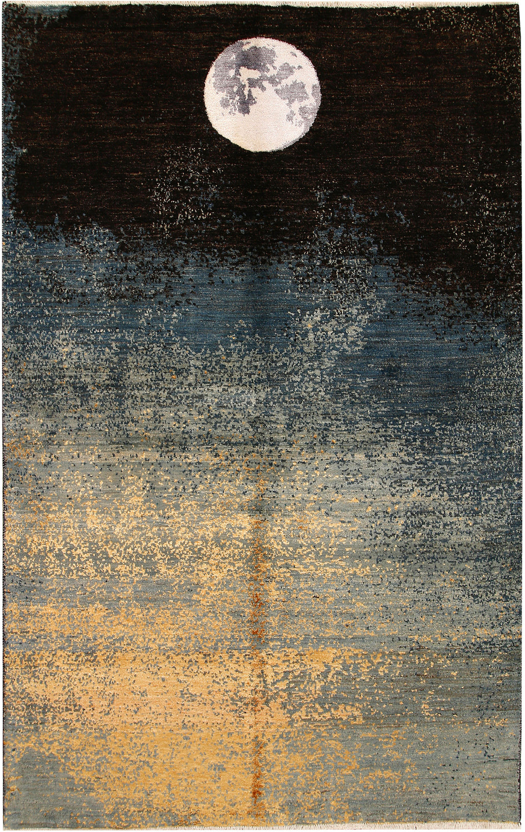 Afghan Abstract Rug 5' 1" x 8' Hand-Knotted