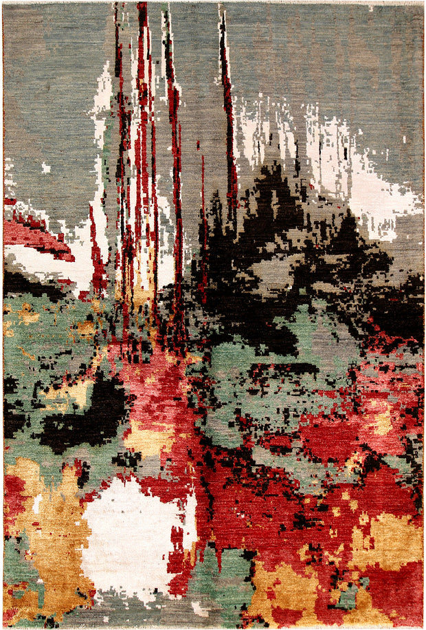 Multi Colored Abstract 5' 7 x 8' 4 - No. 67801 - ALRUG Rug Store