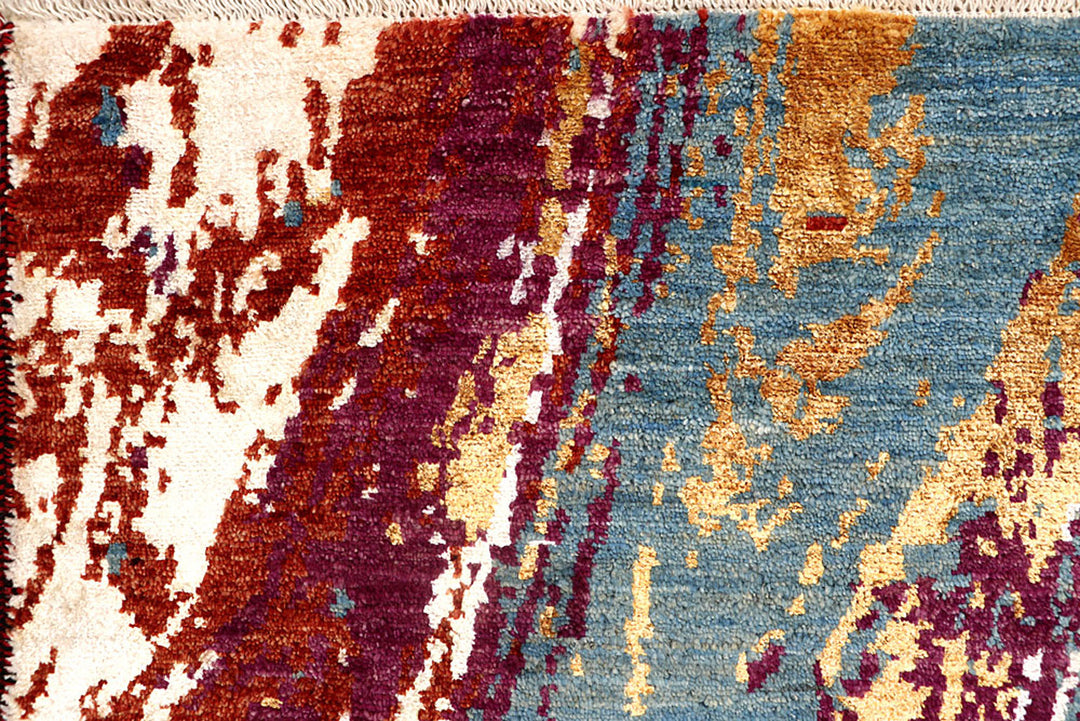 Multi Colored Abstract 4'  1" x 6'  3" - No. QA90424