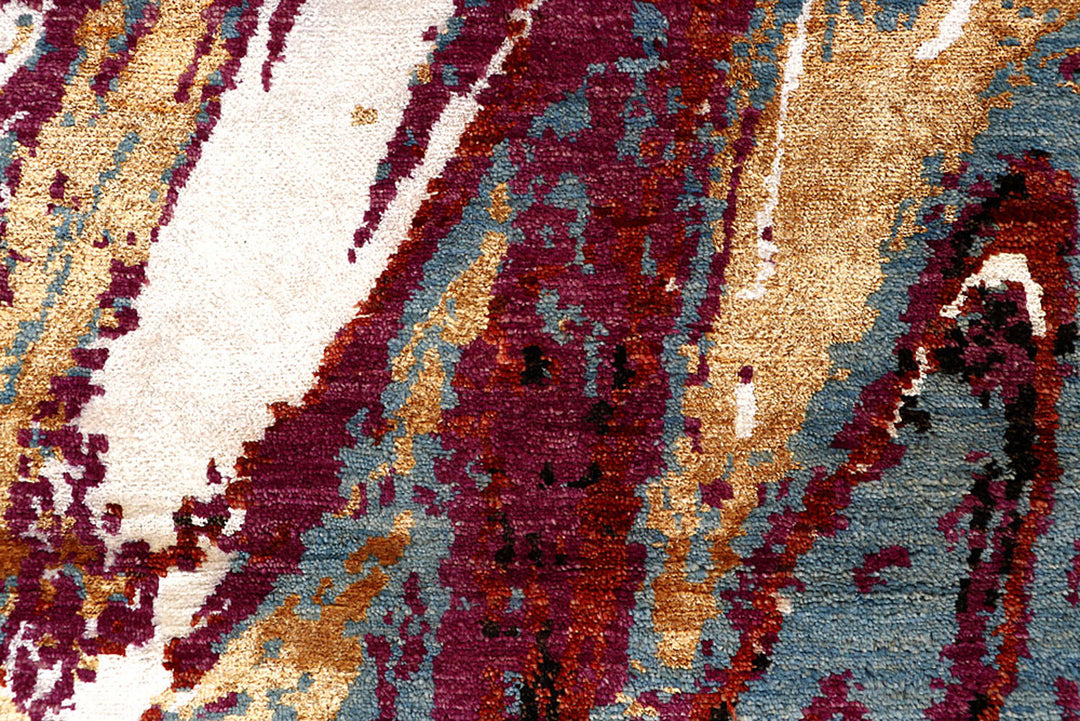 Multi Colored Abstract 4'  1" x 6'  3" - No. QA90424