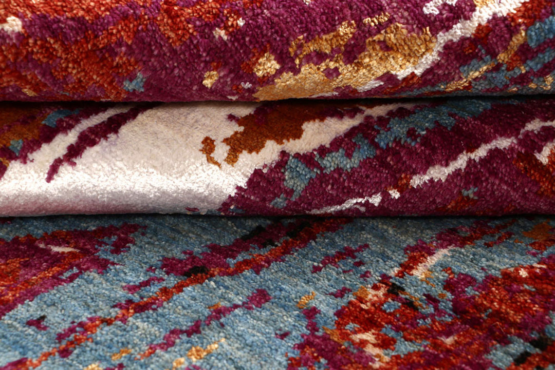 Multi Colored Abstract 4'  1" x 6'  3" - No. QA90424