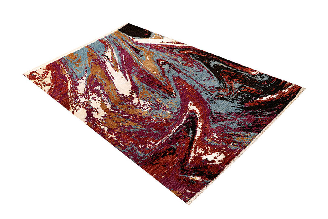 Multi Colored Abstract 4'  1" x 6'  3" - No. QA90424