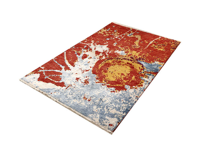 Multi Colored Abstract 4'  1" x 6'  3" - No. QA42634