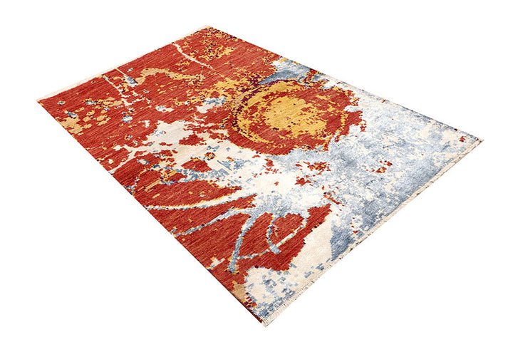 Multi Colored Abstract 4'  1" x 6'  3" - No. QA42634